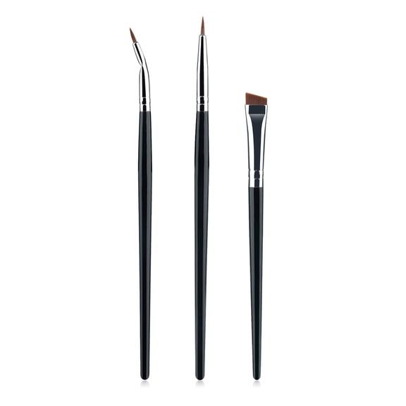 3pcs Precise Angled Eyeliners Brush Set For Stylish Eye Makeup Soft Synthetic Bristles For Beginners And Professional