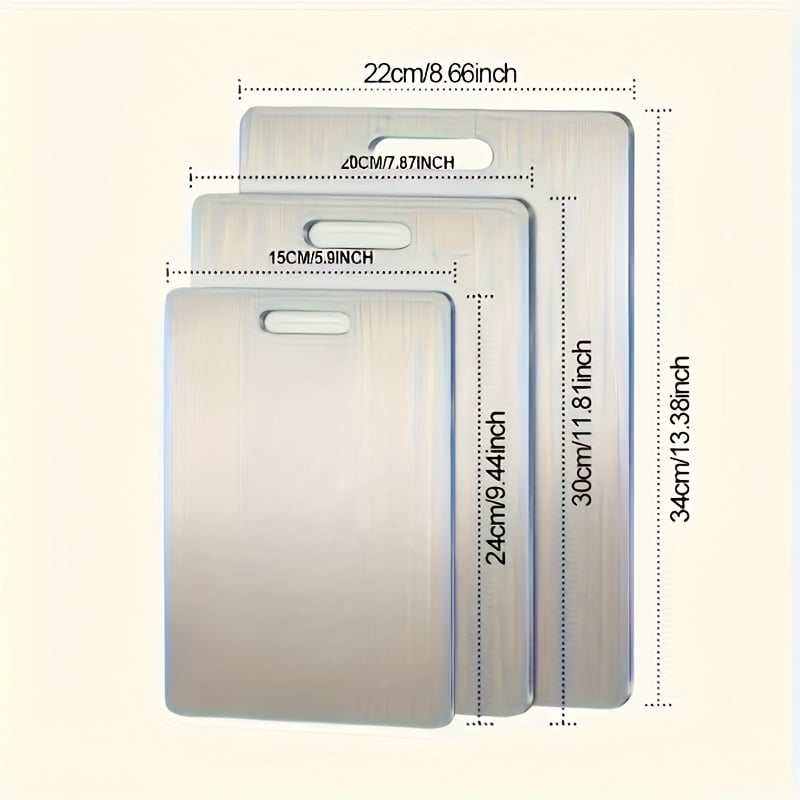 [3pcs Premium Cutting Boards] 3pcs Premium Stainless Steel Cutting Boards Set - Durable, Rust-Resistant, BPA-Free, Easy To Clean, Kitchen-Ready & Space-Saving - Walmart.com