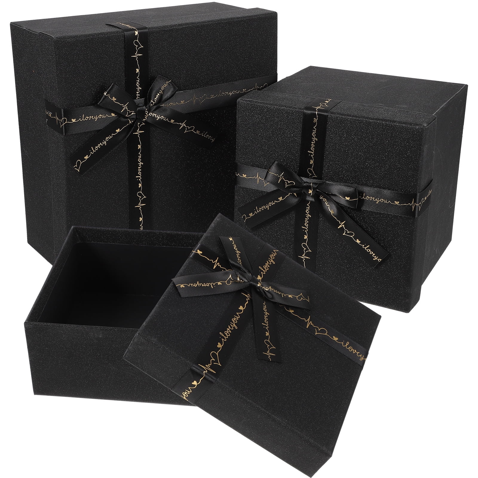 3pcs Present Boxes Nesting Square Gift Box Set Gift Wrapping Boxes