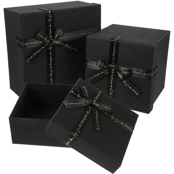 3pcs Present Boxes Nesting Square Gift Box Set Gift Wrapping Boxes Party Gift Cases