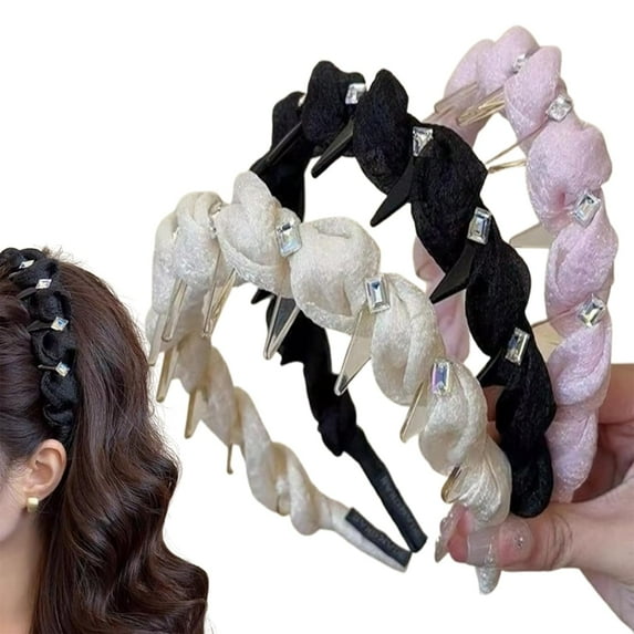 3pcs Probabledy/Probabilityretro High Skull Pearl Headband, Vintage High Cranium Artificial Pearl Hairband, Cranium Artificial Hairband, 2025 New Hairbands for Girls (A-1)