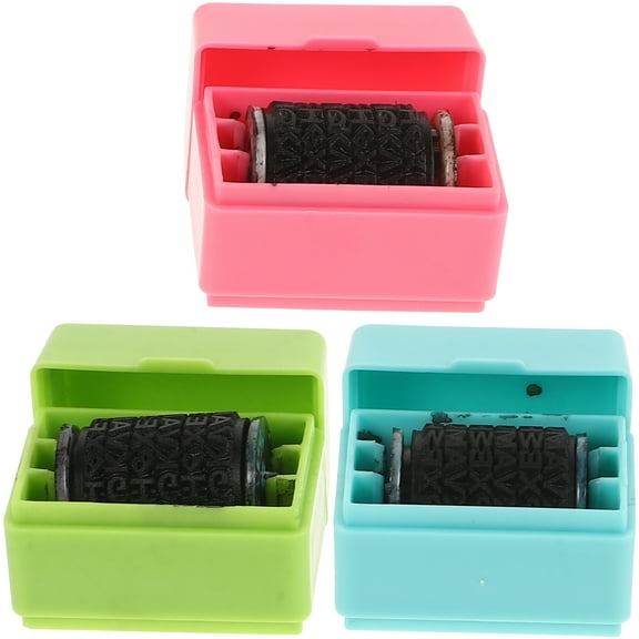 FONDOTIN 3Pcs Lightweight Self Inking Roller Stamp for Office Envelope Security
