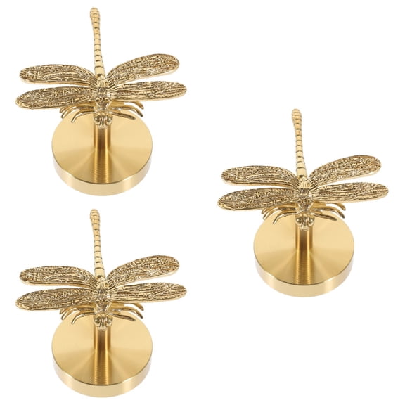 3pcs Punch Free Wall Mount Hook Wall Hanger European Style Wall Hanger Wall Rack (Dragonfly Style)