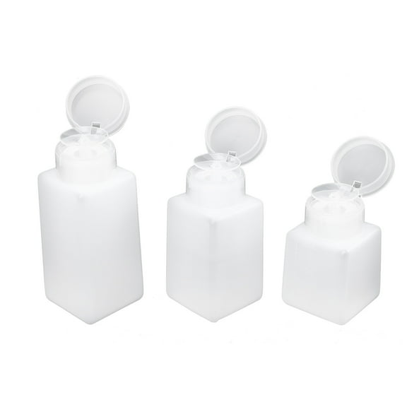 Worgeous White Push Down Pump Bottle for Storage Made of Durable Plastic Suitable for Liquids 3pcs