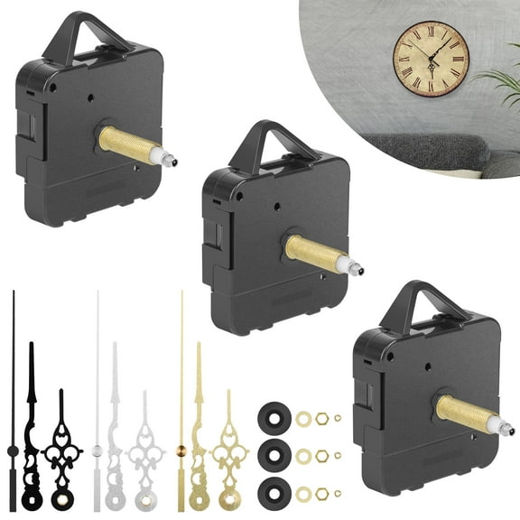 3pcs Quartz Clock Movement Kit, TSV DIY Repair Clock Mechanism Part with 3pair Hands