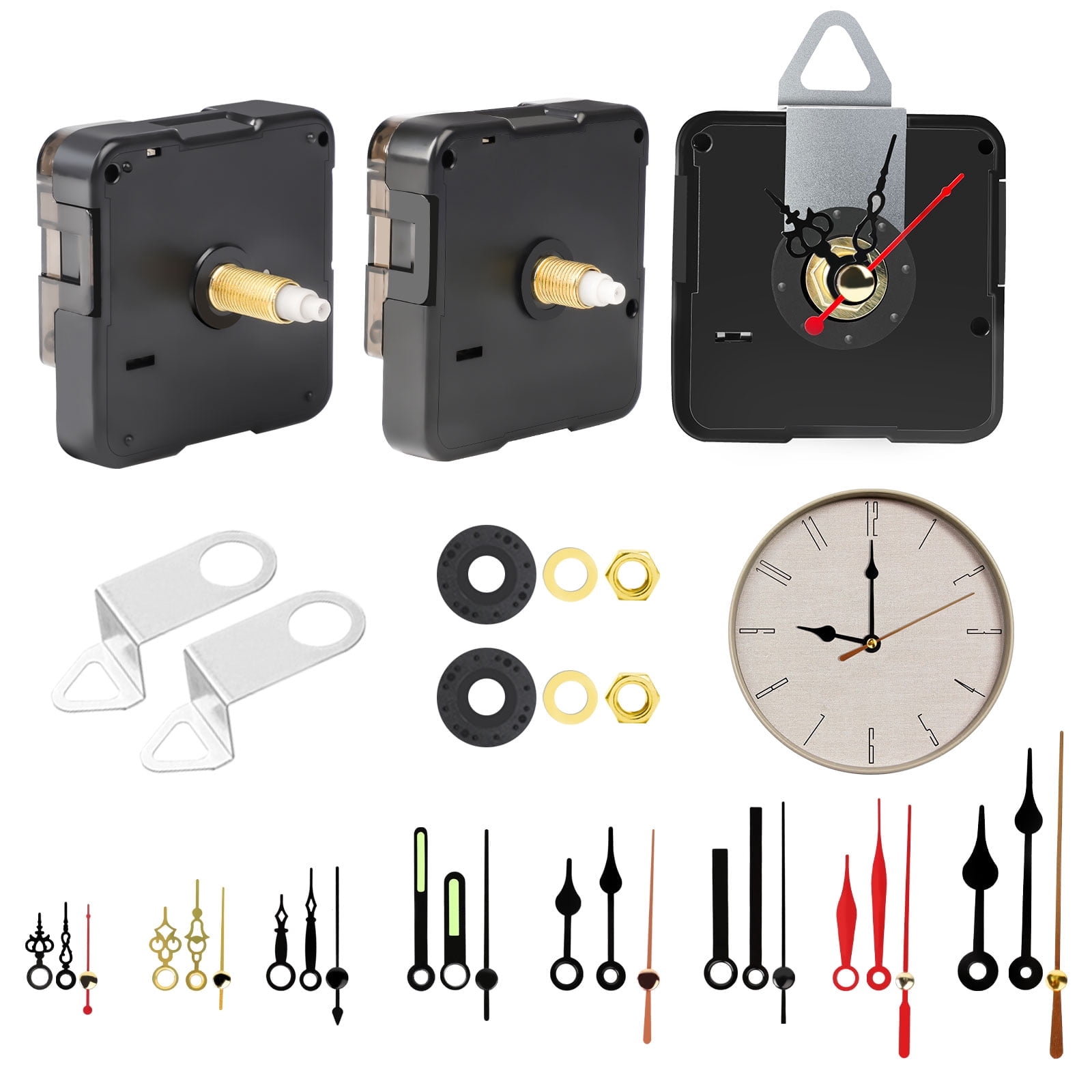 3pcs Quartz Clock Movement Mechanism Kit,DIY Wall Operated Clock Motor ...
