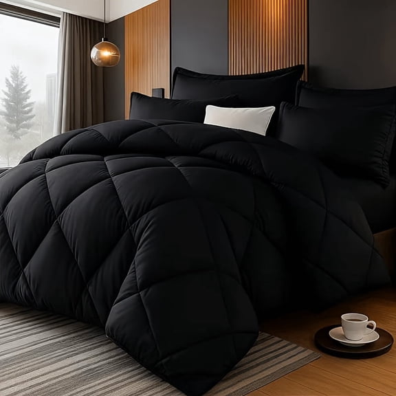 3pcs Queen Minimalist Luxurious Diamond Grid Large Size Comforter Soft Microfiber Breathable Easy Care for All Seasons Bedding with Down Altemative 1 Comforter And 2 Pillowcases Bedroom Decor