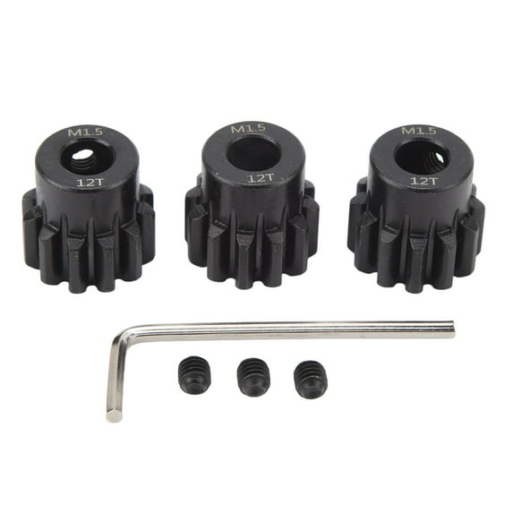 3pcs RC Car Gear Set M1.5 8mm Inner Hole Steel Car Motor Gear for 1/5 1/8 1/10 Model Car 12T