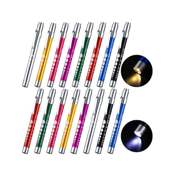 3pcs Random Color Reusable LED Medical Penlight With Pupillary Distance Scale And Ruler Suitable For Nursing Students White Warm Light Options Ideal For Nurses Students Docto