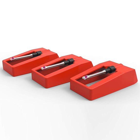 3pcs Record Player Needle Turntable Stylus Replacement for Crosley Victrola Phonograph Vinyl Record Player(Red)