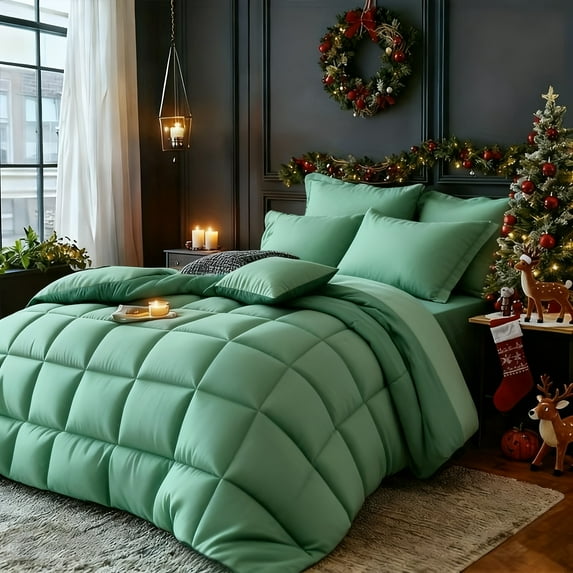 3pcs Red/Black Comforter Set Queen- Comfortable All Season Comforter Set, Includes 1 Comforter, 1 Or 2 Pillowcases, Box Stitch Quilt Hotel Quality Machine Washable Comforter, Christmas Gifts Suitable