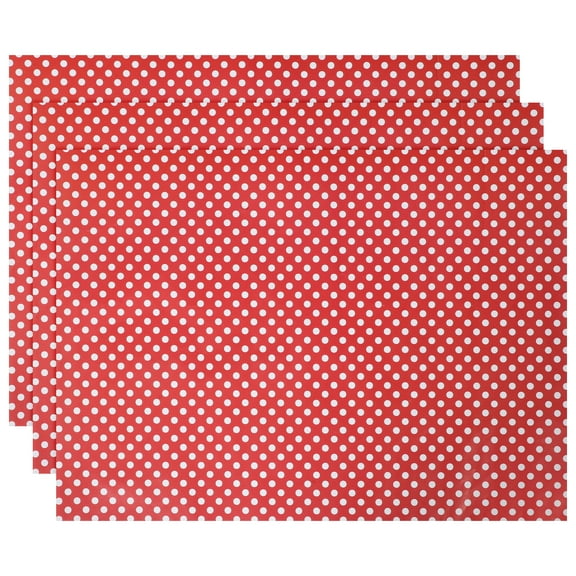 3pcs Red Polka Dot Coated Wrapping Paper for Birthdays Valentine's Day and Holidays 20.5 x 30 Inches