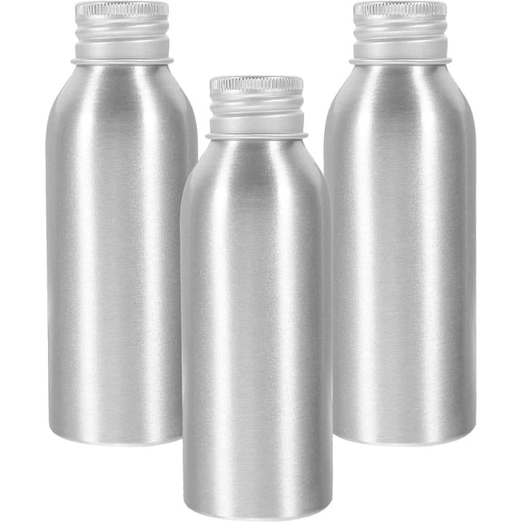 3pcs Refillable Aluminum Perfume and Essential Oil Bottles 100ml Metal Lotion Containers with Screw Caps for Liquid Samples Travel Home Use
