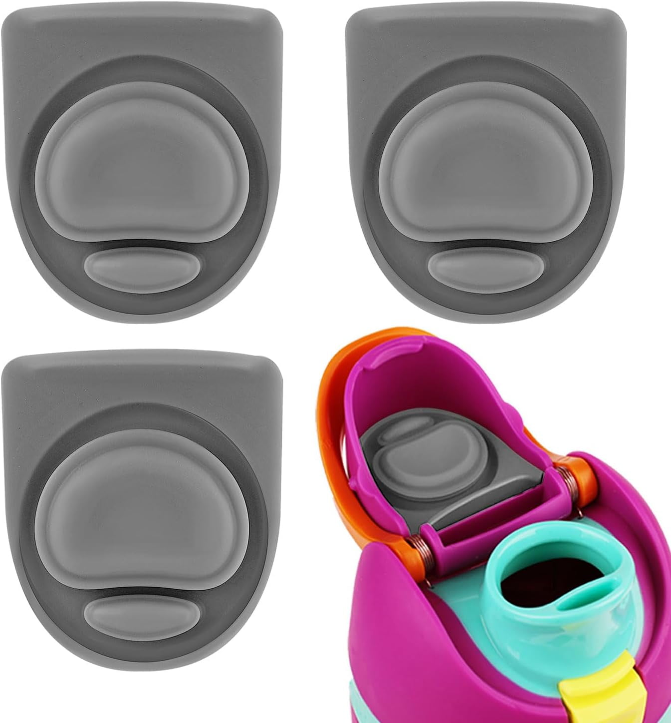 Housse Silicone Pour Bouteille D'eau Owala FreeSip 24 Oz - Protection Antidérapante Du Fond - Gris - 5