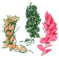 3pcs Reptile Lizards Geckos Plants Plastic Terrarium Plant Hanging Fake