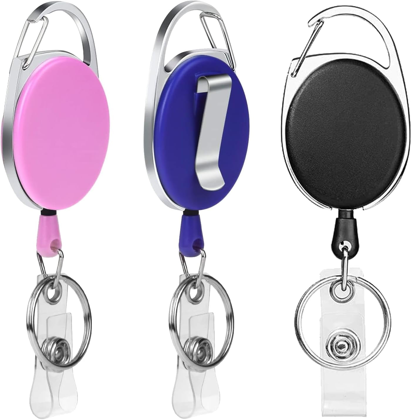 3pcs Retractable Lanyard, Retractable Keyring Key Chain, Lanyard Retractable Keychain for ID