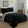 thumbnail image 1 of 3pcs Reversible Diamond Stitched Comforter Set - Elegant Comfort All Season, Ultra Soft Down Alternative, Breathable Luxury Hotel Quality for Full/Queen, King/California King, Twin/Twin XL Beds, 1 of 5