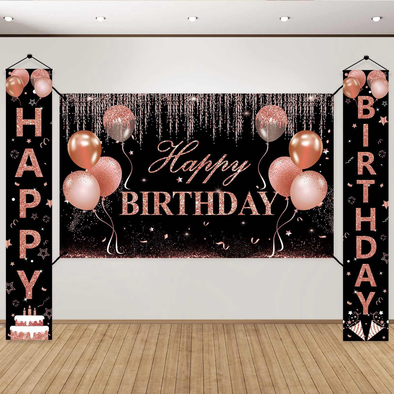 Rose Pink Baby Girl Porch Sign Banners - Set Of 3, Perfect For Baby Showers, Welcome Home & Celebrations