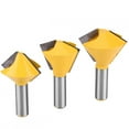 3pcs Router Bit Set for Woodworking 1/2 Shank Bird's Mouth Glue Joint