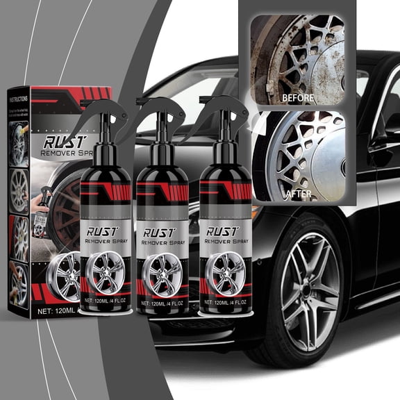 3pcs Rust Removal Spray, Rust Remover, Removes Rust Without Scrubbing, Protective Coating, Easy Application, Versatile, 360ml, Car Wheel Hub
