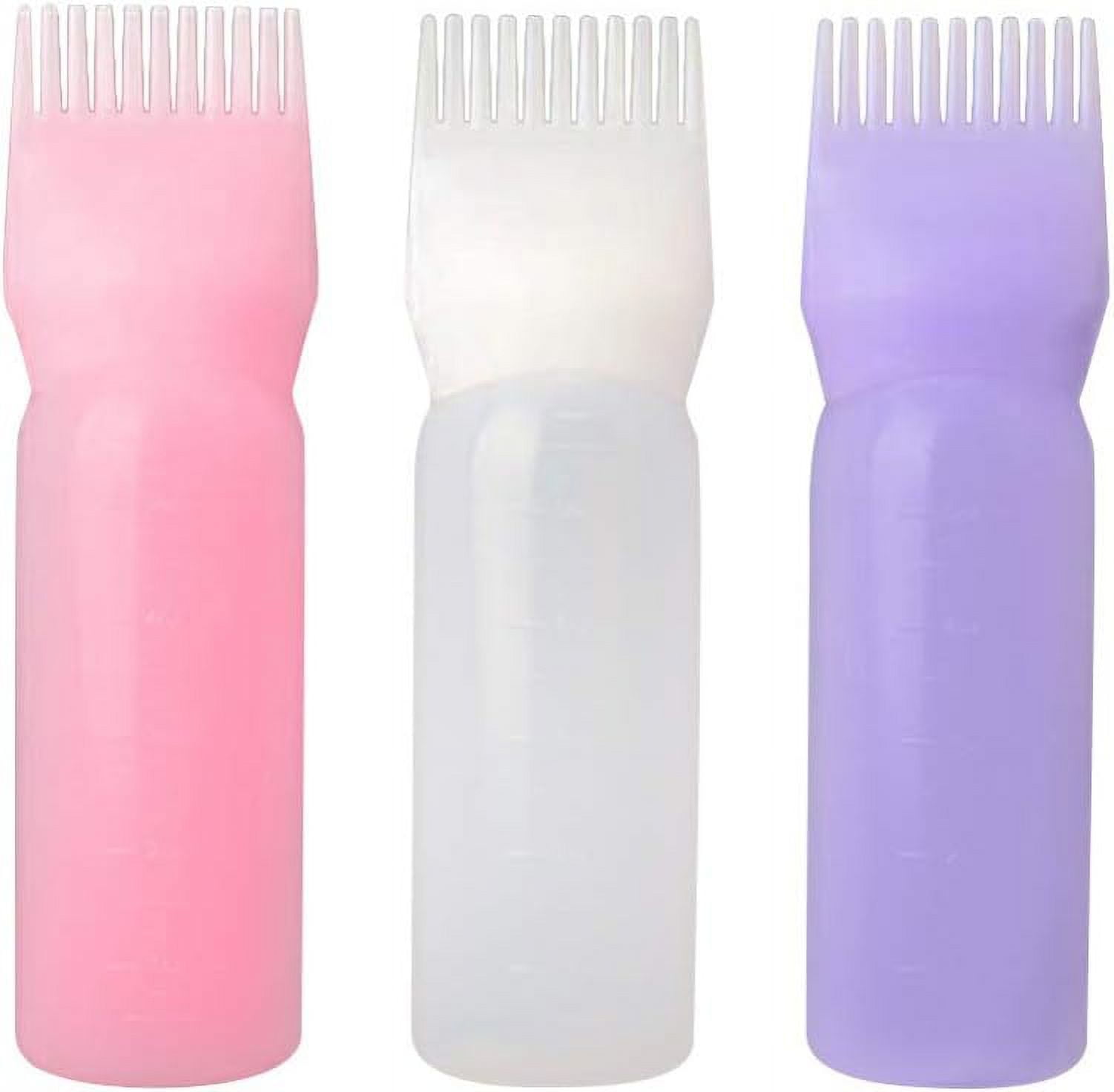 3pcs Salon Care Root Comb Applicator Bottle Liquid Medicine Bottles