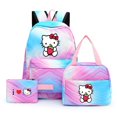 3pcs Sanrio Hello Kitty Colorful Backpack with Lunch Bag for Women