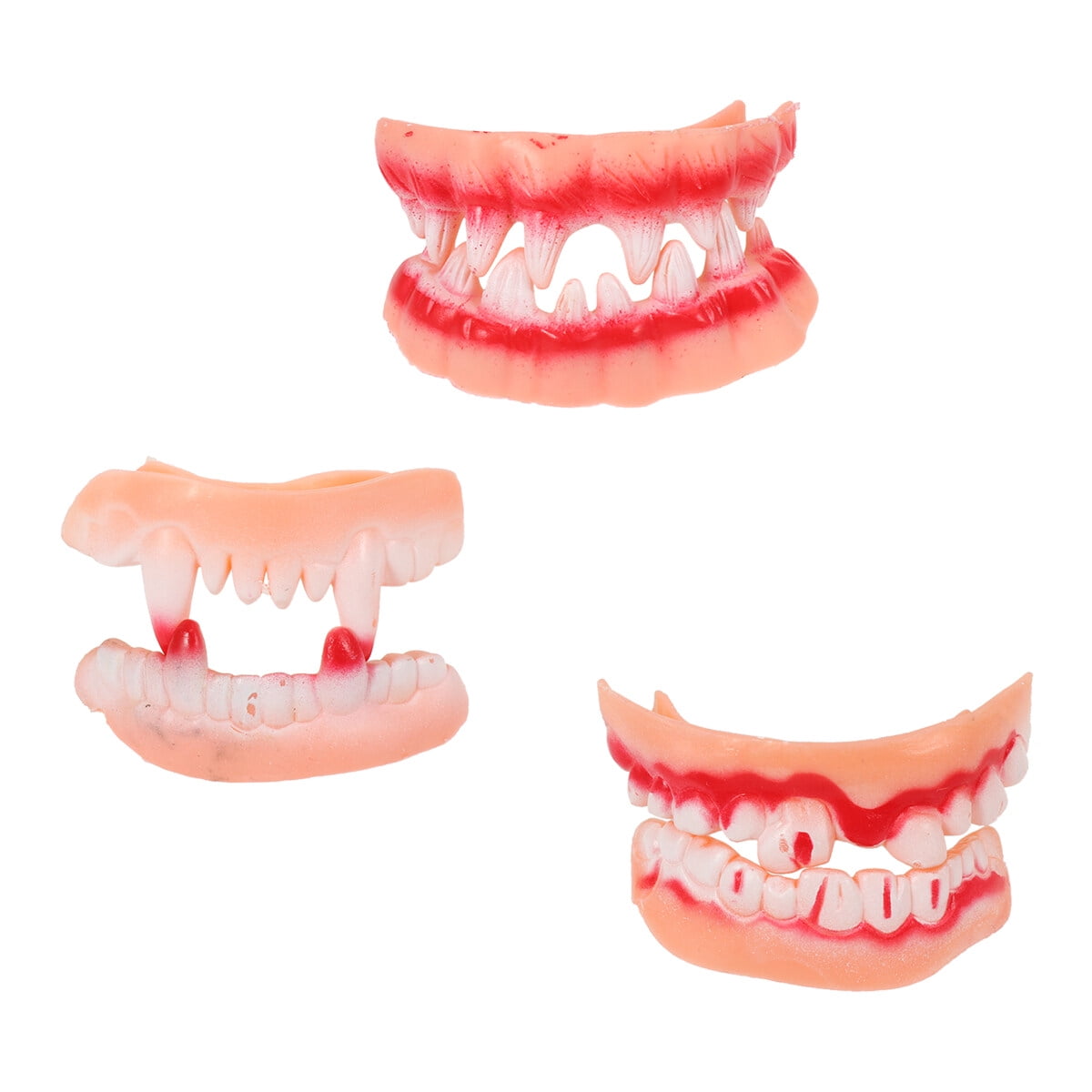 3pcs Scary Zombie Teeth Braces Tricky Toy Denture Party Props Supplies