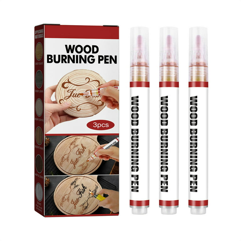 3pcs Scorch Wood Burned Marker Pyrography Pens Eco-friendly Round
