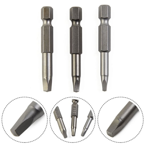 3pcs Screwdriver Drill Bit 50mm Square Head SQ1/SQ2/SQ3 Bit For Pneumatic Screwdrivers Cordless Drills Repairing Tools Parts