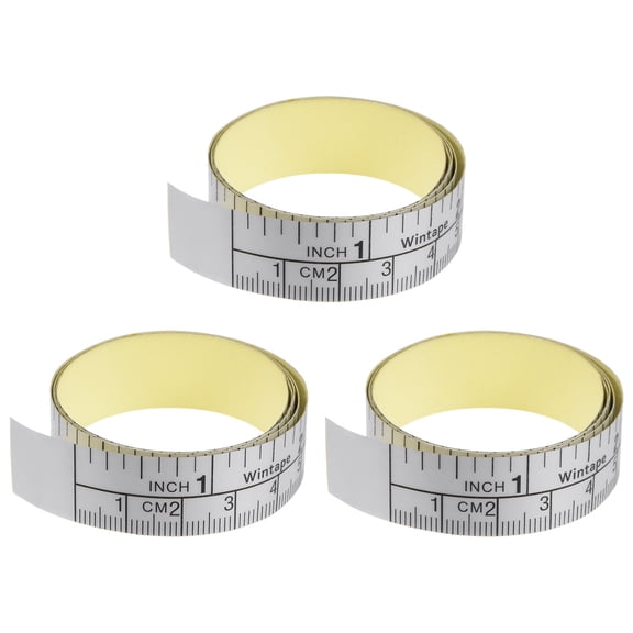 3pcs Self Adhesive Measuring Tape 24 Inch 61cm English Metric Left to Right , Black