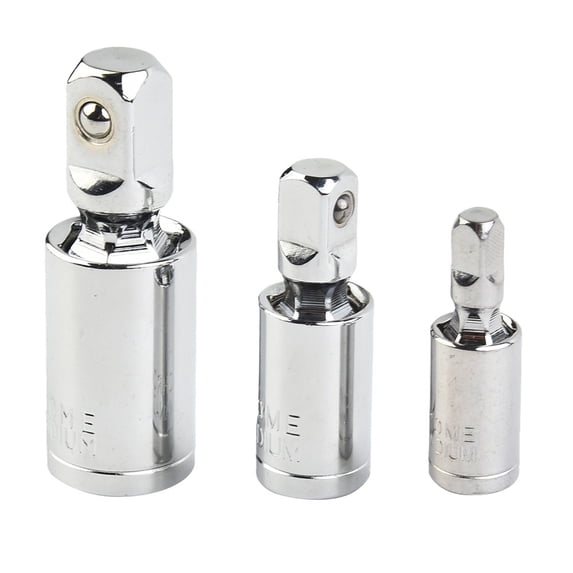 3pcs Set 1/4” 3/8” 1/2” Universal Joint Ratchet Extension Bar Socket Adapters