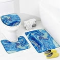 3pcs Set Bathroom Rugs Luxury Turquoise Marble flannel Bath Mat Non