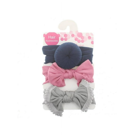 3pcs/Set Bowknot Headband Baby Kids Girls Toddler Elastic Knotted Hair Band Floral Headwear Bow