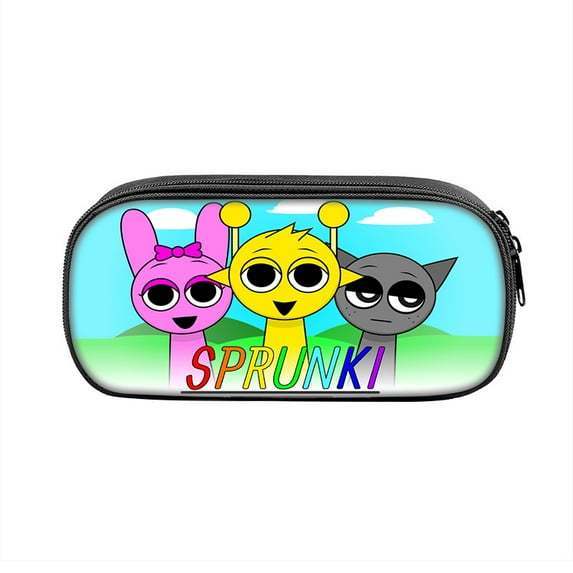 Sprunki 3pcs Set Backpack Cartoon School Bag with Lunch Bag Lightweight Travel Backpack