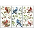 thumbnail image 1 of 3pcs/Set Christmas Cardinal Rub on Transfers for Furniture and Crafts 6x12 inch Berry Flowers Decor Transfer Stickers Berry Bird Rub on Decals for Wood Furniture Scrapbooking Home Decoration, 1 of 6