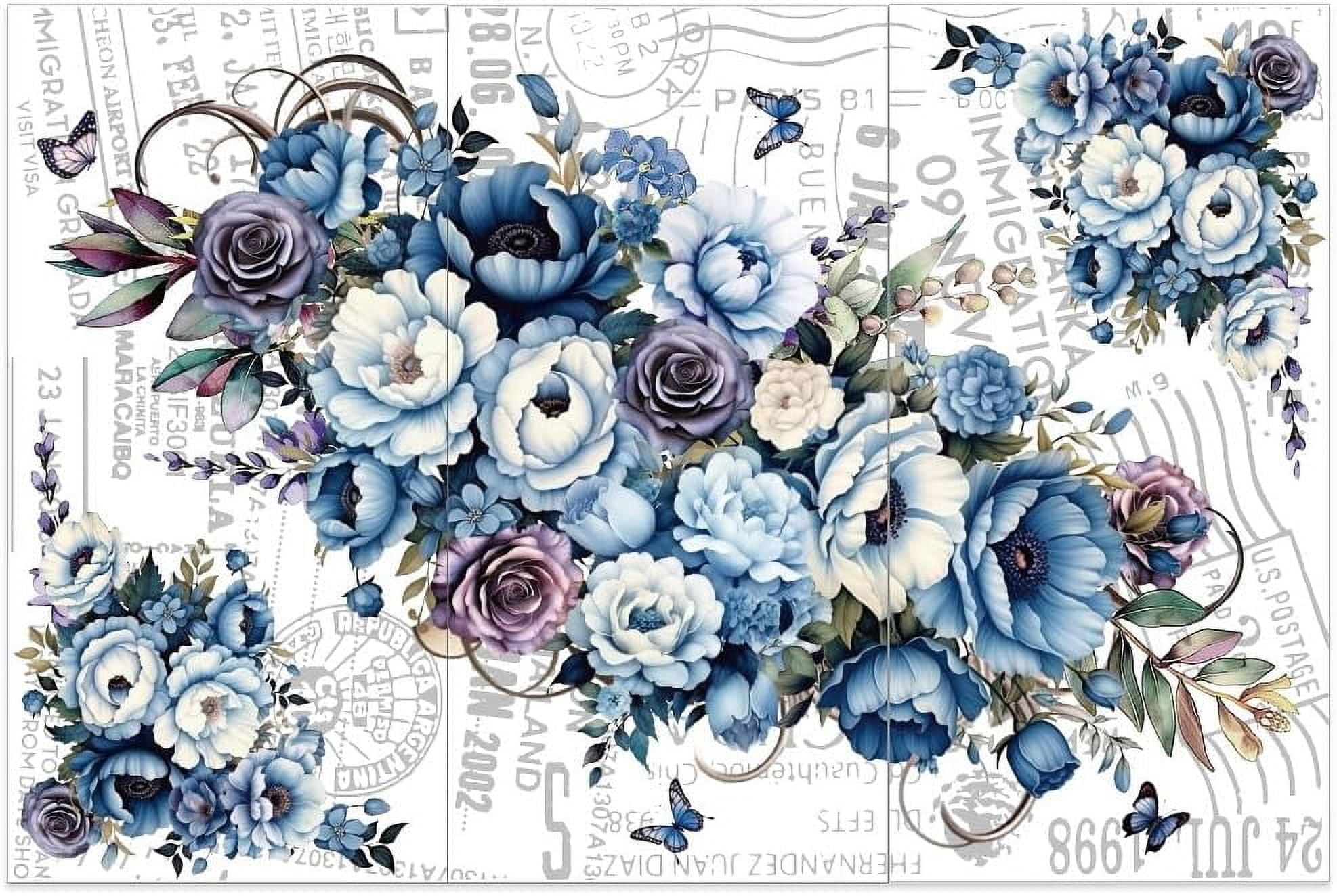 3pcs/Set Cosmic Roses Rub on Transfers for Furniture and Crafts 6x12 ...
