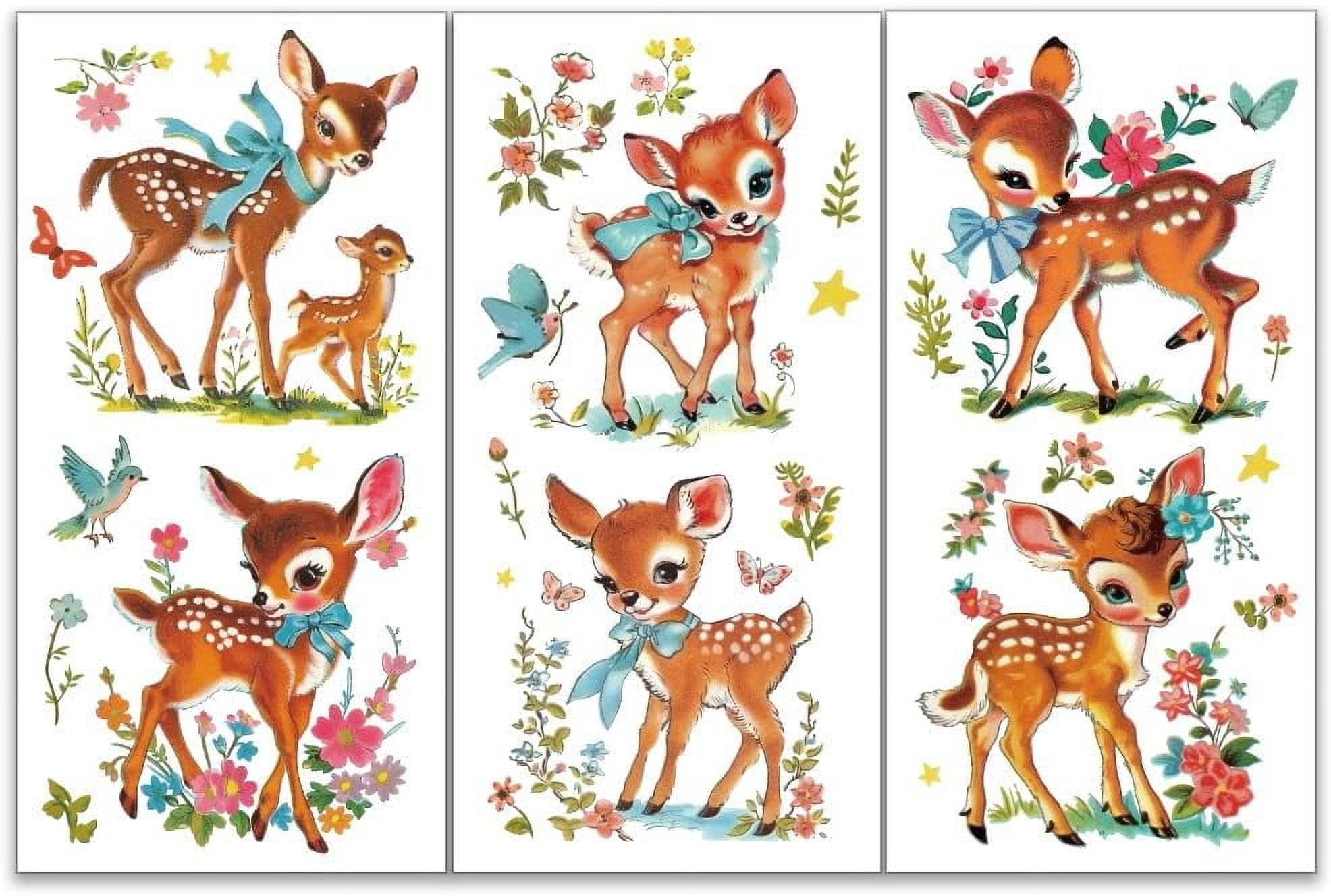 3pcs/Set Deer Pattern Rub on Transfers for Furniture and Crafts 6x12 ...