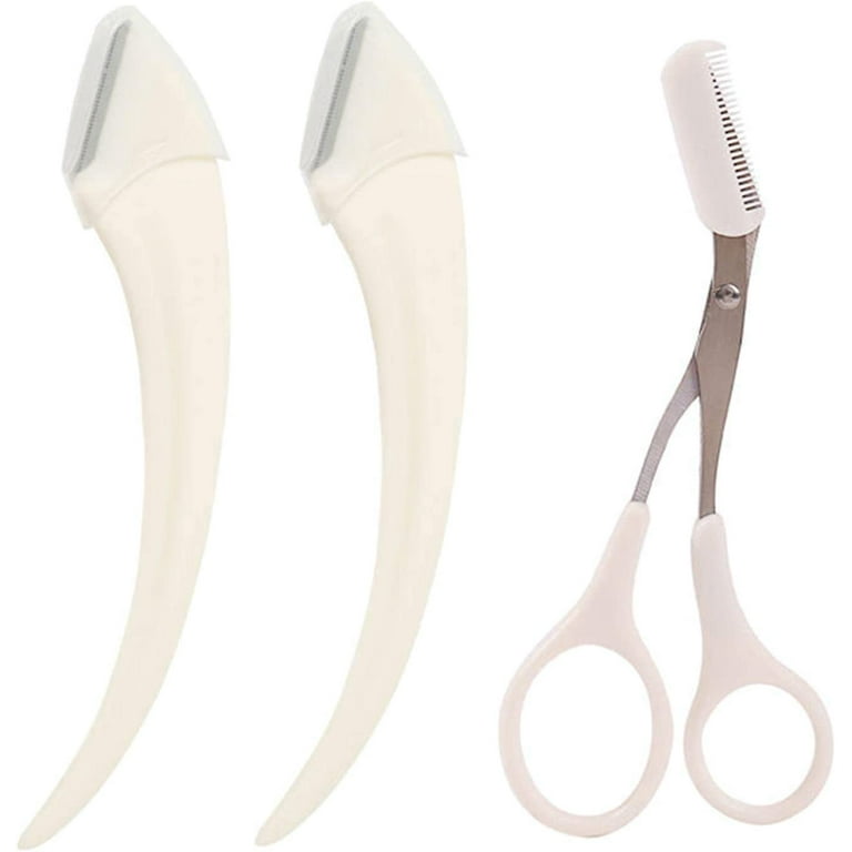 3Pcs/Set Eyebrow Trimmer Set Scissors with Comb Tool Blade Eyelash Eyebrow F5r2 Make Razor Steel Up Razor Scissors Hai