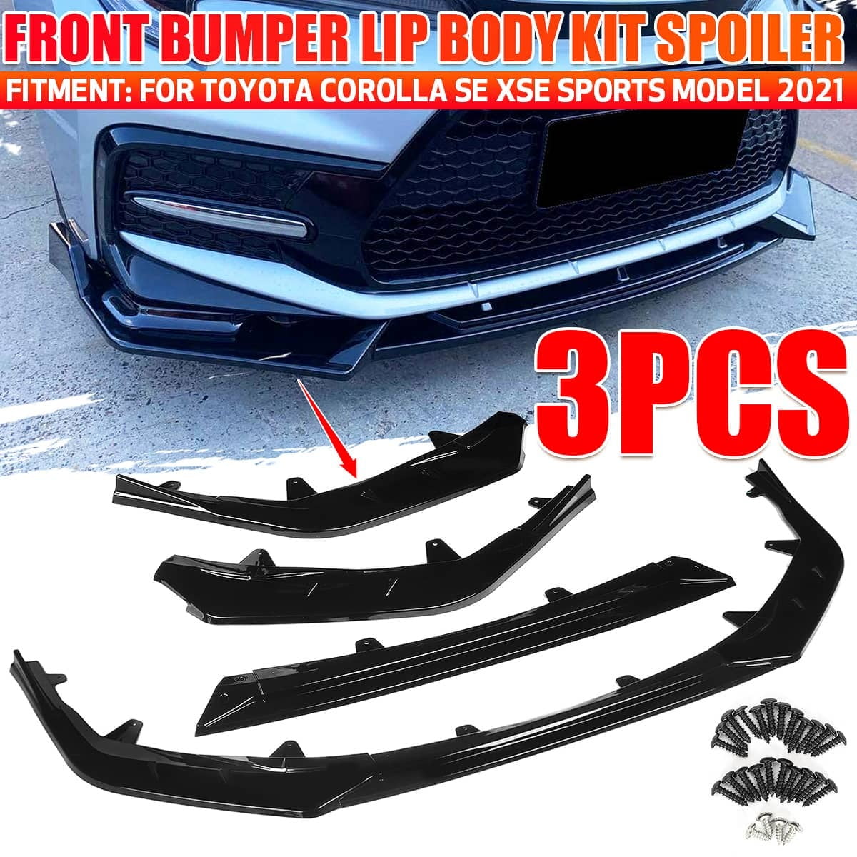 3pcs Set Front Bumper Lip for Toyota Corolla SE XSE Sports Model 2020 ...