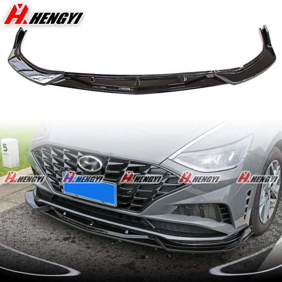 3pcs Set Front Bumper Lip for Hyundai Sonata 2020-2023, Front Spoiler Diffuser Front Splitter Lip Body Kit Spoiler, Gloss Black