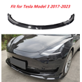 thumbnail image 1 of 3pcs Set Front Bumper Lip for Tesla Model 3 2017-2023, Front Spoiler Diffuser Front Splitter Lip Body Kit Spoiler, Gloss Black, 1 of 6