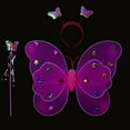 3pcs/Set Girls Led Flashing Wing Wand Headband Toy Wooden Animal for
