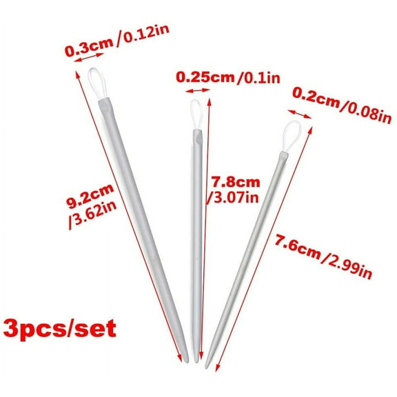 3pcs/Set Knitting Needles Nylon Wire Big Eye Ergonomic Handle Crochet Hook Wool Thick Knitter Yarn Sewing