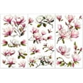 thumbnail image 1 of 3pcs/Set Magnolia Rub on Transfers for Furniture and Crafts 6x12 inch Flower Decor Transfer Stickers Vintage Floral Rub on Decals for Wood Furniture Scrapbooking Home Decorations for DIY, 1 of 7