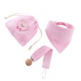 thumbnail image 1 of 3pcs/Set Natural Cotton Bib Pacifier Leash Set and Reusable Storage Bag Infant Care Collection Baby Essential, 1 of 9