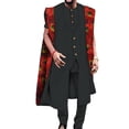 thumbnail image 1 of 3pcs Set Outfits Short Sleeve Robe Shirt Trousers Pant Party Wedding Dashiki African Men Clothes WYN1921, 1 of 2