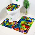 thumbnail image 1 of 3pcs Set Paint Bath Mat Dripping Paint Mid Bathroom Decor Mat Non Slip Flannel Bathroom Accessories Set Toilet Lid Cover, 1 of 5