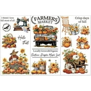 3pcs/Set Pumpkin Rub on Transfers for Crafts and Furniture 6x12 inch Autumn Farm Pumpkins Decor Transfer Stickers Vintage Transfers for Wood Furniture Scrapbooking Home Decorations