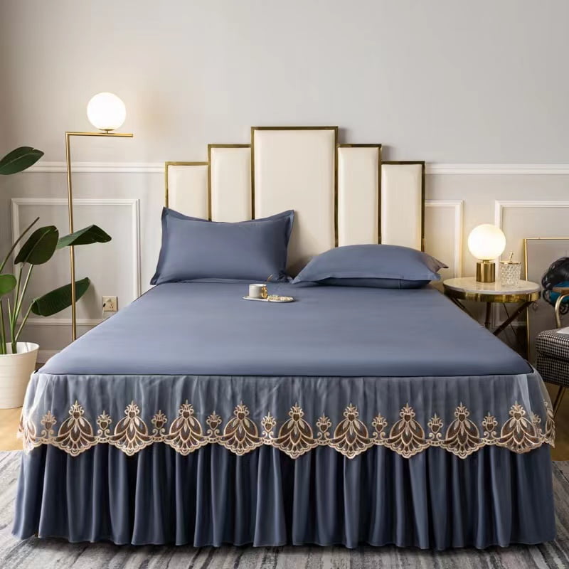 3pcs Set Raw Cotton Soft Bedspread Bed Romance Dust Protector Cover