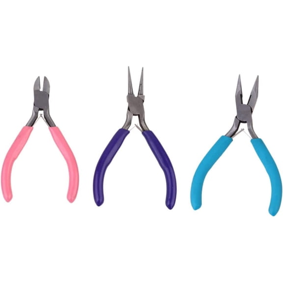 3pcs/Set Ring Earrings Jewelry Earrings Hand Jewelry Ring Bending Pliers Jewelers Pliers JewelryNose Plier Carbon Steel Jewelry Plier Round Nose Plier Three Piece Suit